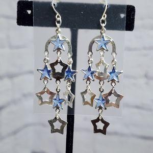 Fashion Earrings Women's/ Blue and Silver Stars/NWT